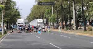 Road block in the city
