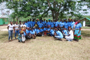 Participants posed for picture after camping event