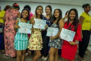 Students graduating from their training