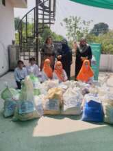 students distributed food package to needy familie