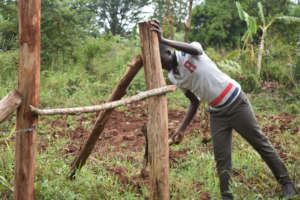Fencing off our purchased piece of land
