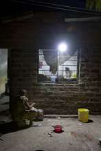 Solar lighting at a village home