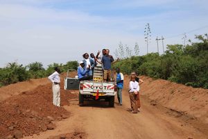 TanzSolar crew, on the road to a village.