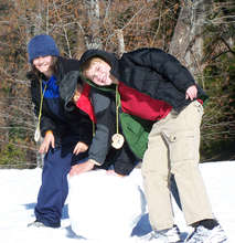 OSS students in the snow