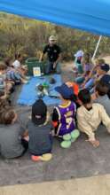 Students participating in a field trip