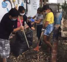 Fourth graders prepare garden for vegetable beds