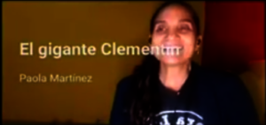 Paola reading "El Gigante Clementine"