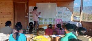 Middle school students at the new learning hub