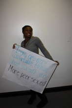 Peer education sign.