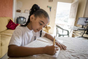 Student at home - distance learning - homework