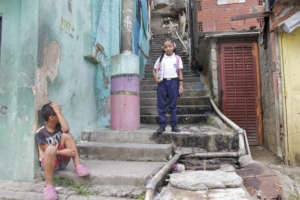 Student on her way to the School