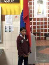 Student at the main patio area - Venezuelan flag