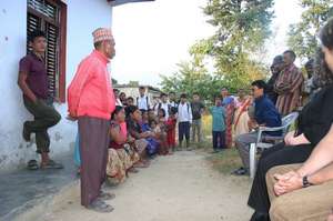 Facilitating a project meeting in Devdaha, Nepal