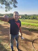 Bruno completing his day of service on the CL farm