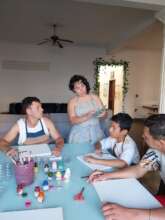 CL art corner with support from Gisela