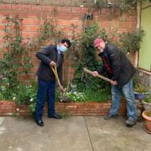 Joel and Matt break ground for the new bakery