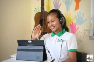Instructor providing lesson via tablet