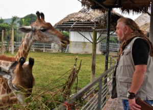 Meeting giraffes on a previous assessment visit