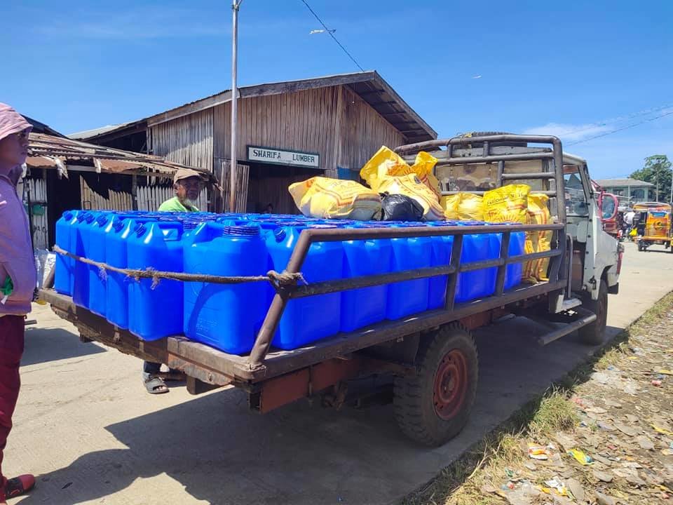 AAI donated rice and water arriving