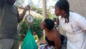 Weighing and mixing Charcoal dust, clay soil