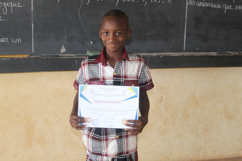 Adama ranked 1st in the 3rd grade