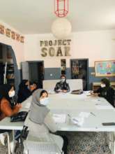 Girl Leader Club studying during Safe Space hours