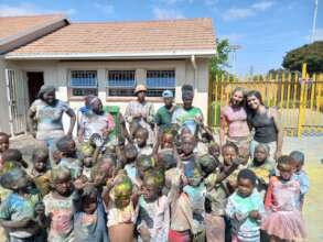 Very happy, colourful little children