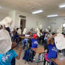 Grade 6 Class with new school bags