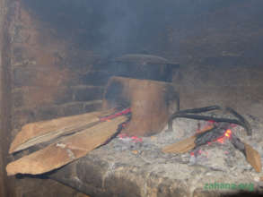 Improved cookstove inside the kitchen