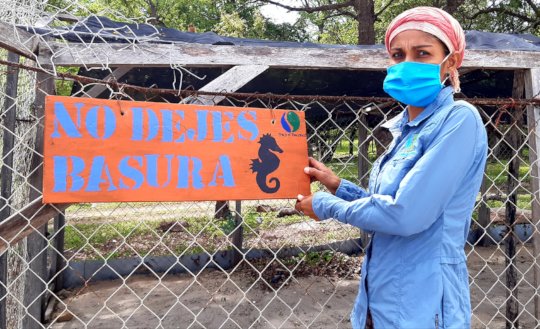 Female rangers sprucing up the turtle nursery