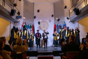 Caps in the air for the new graduates!