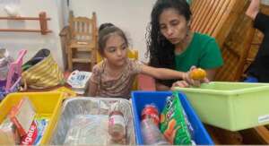 Separando los desechos en preescolar