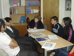 Students at their job training course