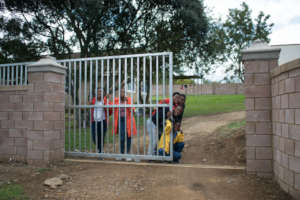 Happy children in a safer village