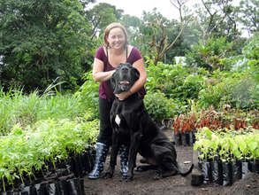 Heather with Gino the friendly Great Dane