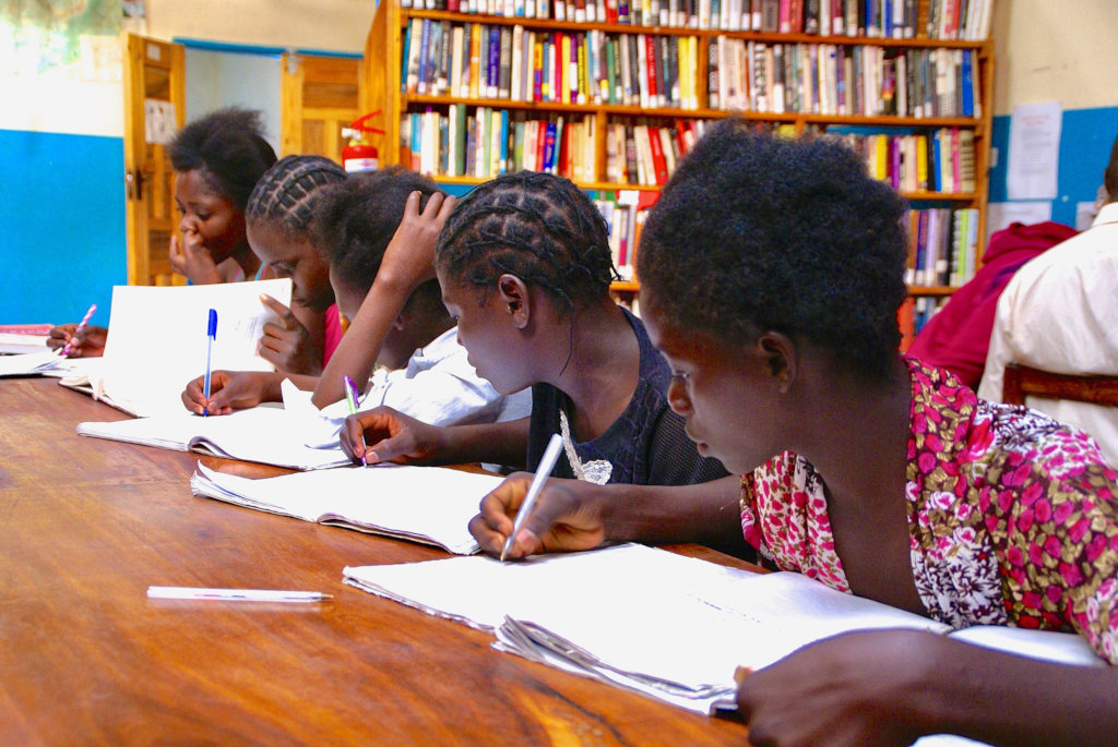 Beth's Girls Study in Memorial Library