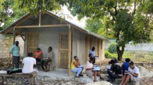 EIM students studying outside