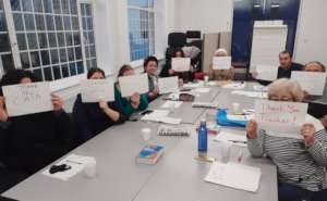 ESOL learners expressing their thanks