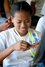 A highschool girl learning how pills work