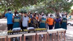 COVID campaign with soap distribution