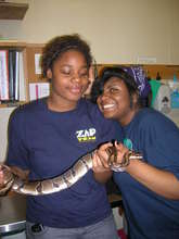 First -year ZAP Team members make a new friend!