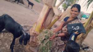Balutai with her goat
