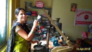 Seema at her business premises