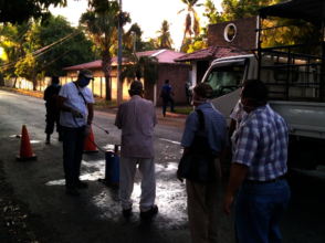 Community hand-washing station, Barra de Santiago