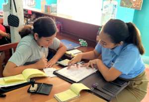 Student interns getting on the job experience