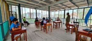Socially distanced outdoor classroom
