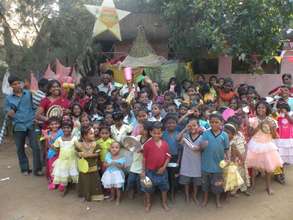 Children with new dress&gifts