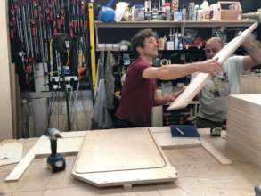 Storage cabinets being built