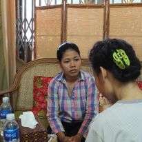 Our counsellor working with one of our women.