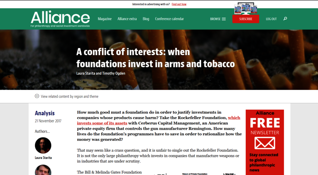 Help investigate philanthropy